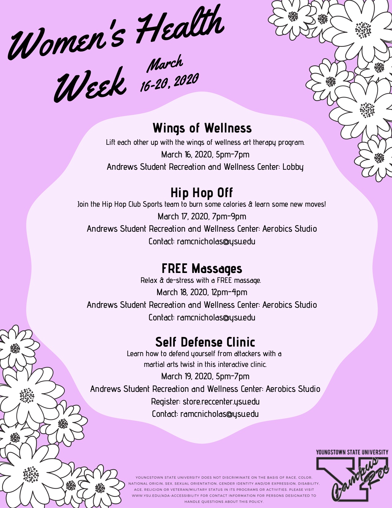 Women's Health Week 2020 Women's and Gender Studies